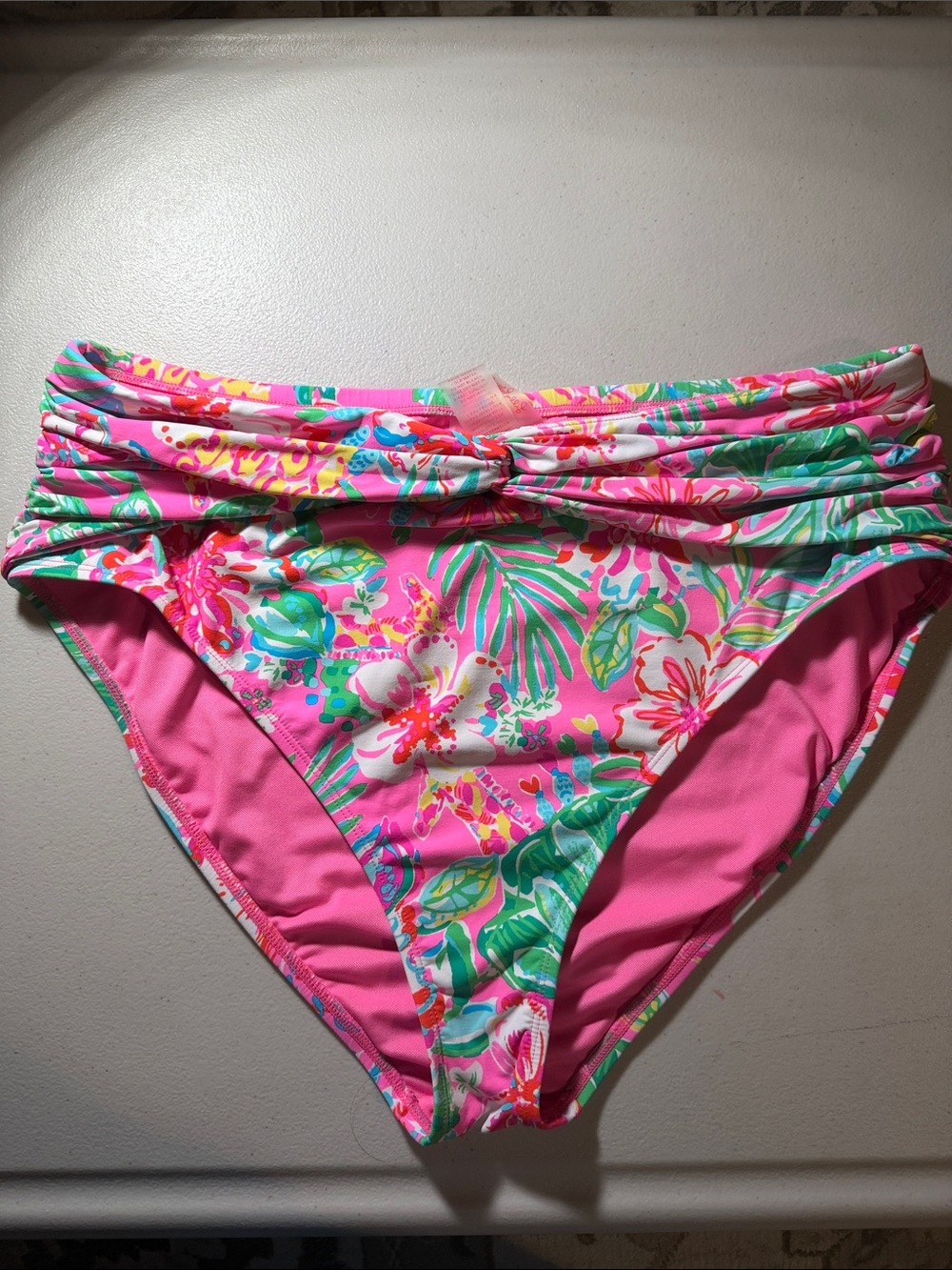 Lilly Pulitzer Hot Pink & Yellow Floral Bikini Bottoms